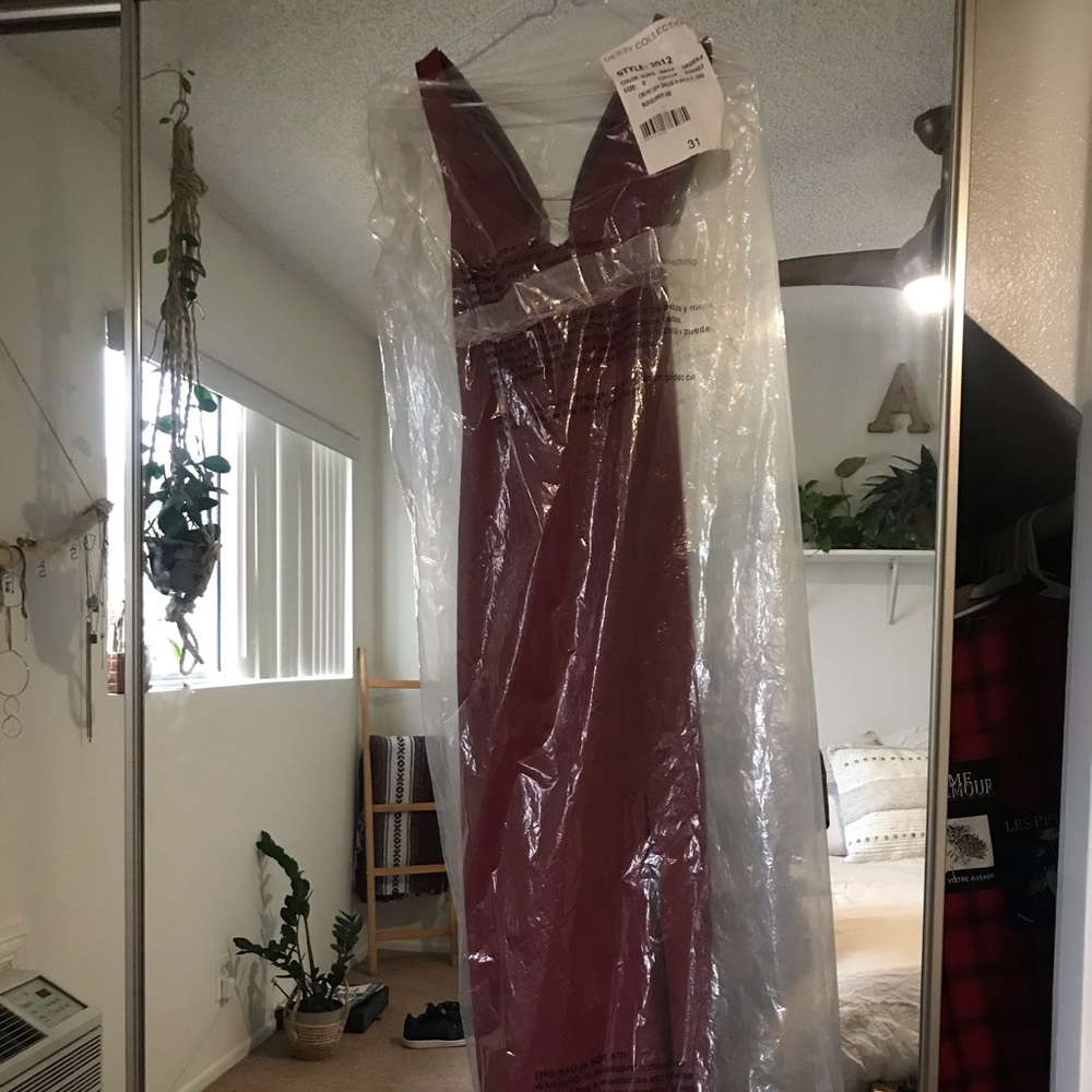 Burgundy bridesmaid dress